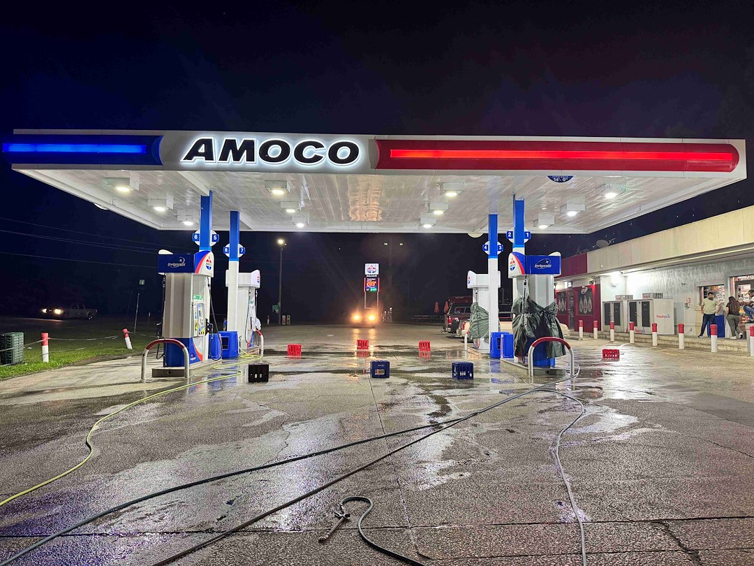 Revitalizing a Local Business: Gas Station Cleaning in Hardeeville, SC by Blue Line Pressure Washing